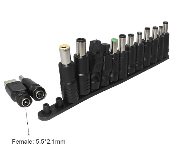 Adaptador de fuente de alimentación CC Universal para ordenador portátil, de 5,5x2,1mm, , 59 Uds. + cable - Imagen 2